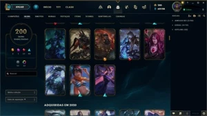 CONTA LEAGUE OF LEGENDS + PLATINA 4 (EX-DIAMANTE) + 200 SKI LOL