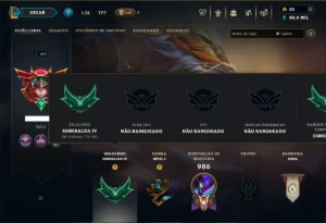 Esmeralda 4 com TODOS os Champs e 400 Skins ( Nivel 659 ) - League of Legends LOL