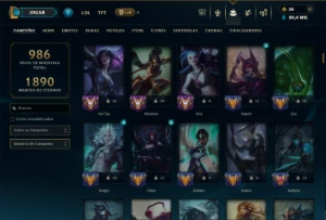 Esmeralda 4 com TODOS os Champs e 400 Skins ( Nivel 659 ) - League of Legends LOL