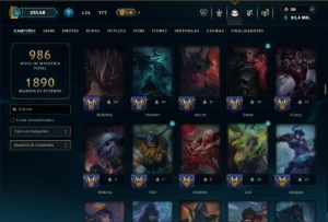 Esmeralda 4 com TODOS os Champs e 400 Skins ( Nivel 659 ) - League of Legends LOL