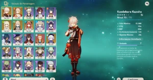 Conta genshin Impact AR 47 Kazuha,nilou,yoimiya