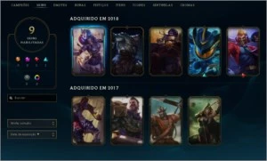 CONTA PLATINA 5 - 43 CAMPEÕES - 9 SKINS - League of Legends LOL