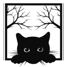 Kit 4 Quadros Gatinhos em MDF Preto - Crafts and Personalized
