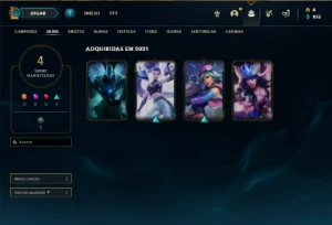Conta Unranked com 28 Champs e 4 Skins + 2 Fragmentos - League of Legends LOL