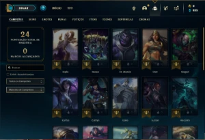 Conta Unranked com 28 Champs e 4 Skins + 2 Fragmentos - League of Legends LOL