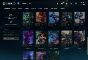 Conta Unranked com 28 Champs e 4 Skins + 2 Fragmentos - League of Legends LOL