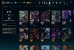 Ouro 3 com 90 Champs e 34 Skins ( JG / SUP / TOP ) - League of Legends LOL