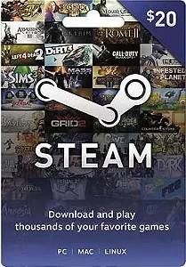 Gift Card Digital Steam - R$20,00