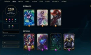 Conta DIAMANTE com 256 SKINS/ 140 campeões - League of Legends LOL
