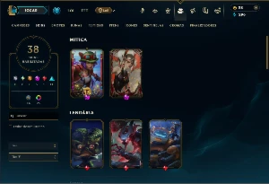 Diamante 4 com 85 Champs e 38 Skins - League of Legends LOL