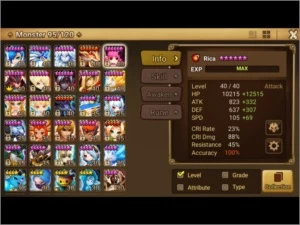 Conta Summoners War : Bael. Laika, Rica + outros