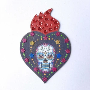 Enfeite de Parede Caveira Colorida 1 - Artesanato e Personalizados