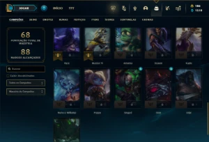Bronze 2 com 36 Champs e 13 Skins ( MAIN ADC ) - League of Legends LOL