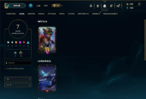 Platina 4 com 35 Champs e 7 Skins - League of Legends LOL