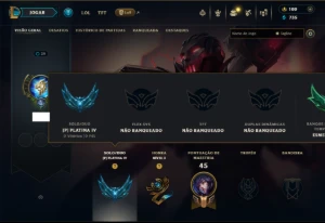 Platina 4 com 35 Champs e 7 Skins - League of Legends LOL