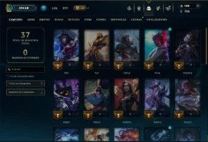 Platina 4 com 35 Champs e 7 Skins - League of Legends LOL
