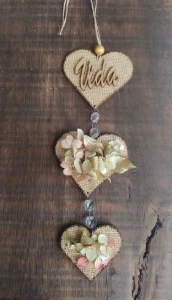 Pingente Decorativo de Corações - Fé ou Vida - Artesanato e Personalizados