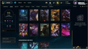CONTA LOL PLATINA 4, 25 SKINS E 69 CAMPEÕES - League of Legends