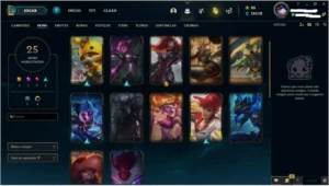 CONTA LOL PLATINA 4, 25 SKINS E 69 CAMPEÕES - League of Legends