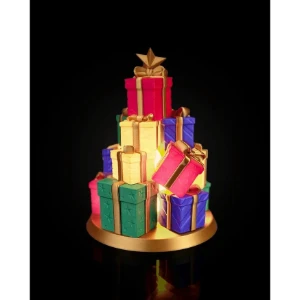 Árvore de Natal 3D com Presentes e Luz - 21cm - Artesanato e Personalizados