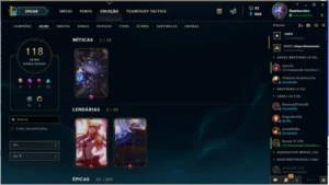 Conta de Lol Todos os Champions - Plat 1 +100 skins - League of Legends