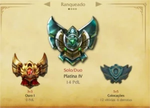 Conta platina 4 - 98 campeões e 24 skins - League of Legends LOL