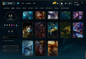 Platina 3 com 90 Champs e 68 Skins - League of Legends LOL