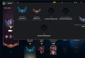 Platina 3 com 90 Champs e 68 Skins - League of Legends LOL