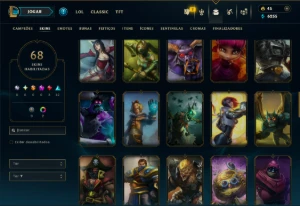 Platina 3 com 90 Champs e 68 Skins - League of Legends LOL