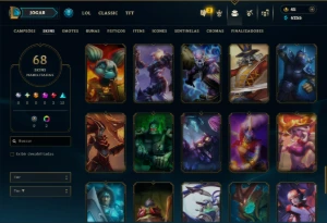 Platina 3 com 90 Champs e 68 Skins - League of Legends LOL