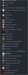 conta steam 5 anos com 74 jogos