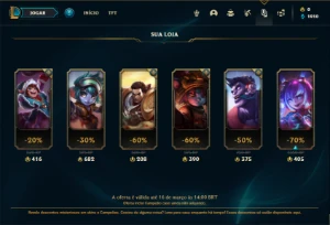 Conta Unranked com 20 Champs e 7 Skins + 8 Fragmentos - League of Legends LOL