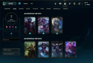 Conta Unranked com 20 Champs e 7 Skins + 8 Fragmentos - League of Legends LOL
