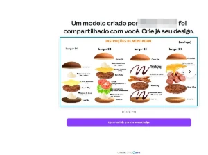 Instruções de montagem para hamburgueria ilustrativo - Outros