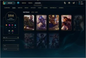 Conta Lol Platina IV solo/Diamante IV flex 5x5 c/ 387 skins - League of Legends