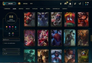 Conta Unranked com 75 Champs e 88 Skins ( MAIN SUPORTE ) - League of Legends LOL