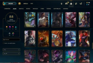 Conta Unranked com 75 Champs e 88 Skins ( MAIN SUPORTE ) - League of Legends LOL