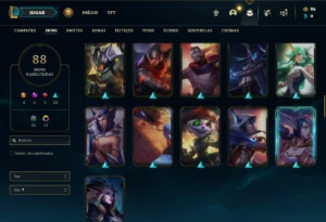 Conta Unranked com 75 Champs e 88 Skins ( MAIN SUPORTE ) - League of Legends LOL