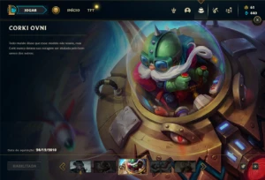 Esmeralda com 3 Raras: Corki Ovni, Kayle Juiza e Rammus Rei - League of Legends LOL