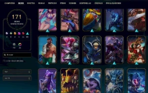 Conta Lol Full Acesso - Maior Elo Diamante - 171 Skins - Ent - League of Legends