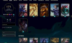 Conta Lol Full Acesso - Maior Elo Diamante - 171 Skins - Ent - League of Legends