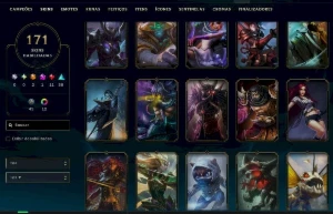 Conta Lol Full Acesso - Maior Elo Diamante - 171 Skins - Ent - League of Legends