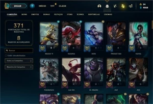 Conta ouro 2 com 102 Champs e 60 Skins - League of Legends LOL
