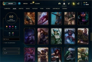 Conta ouro 2 com 102 Champs e 60 Skins - League of Legends LOL