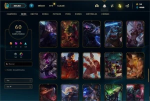 Conta ouro 2 com 102 Champs e 60 Skins - League of Legends LOL
