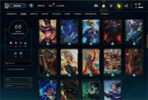 Conta ouro 2 com 102 Champs e 60 Skins - League of Legends LOL