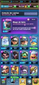 Clash Royale conta nv11 com todos as cartas .