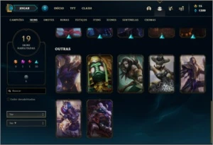 Conta unranked (ex ouro 1), com 33 champs e 19 skins - League of Legends LOL