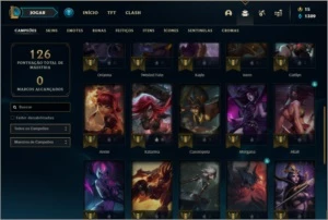 Conta unranked (ex ouro 1), com 33 champs e 19 skins - League of Legends LOL