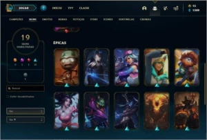 Conta unranked (ex ouro 1), com 33 champs e 19 skins - League of Legends LOL